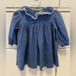 Sage & Lilly Blue Polka Dot Long-Sleeve Top/Dress / Size 12m / EUC